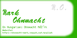 mark ohnmacht business card